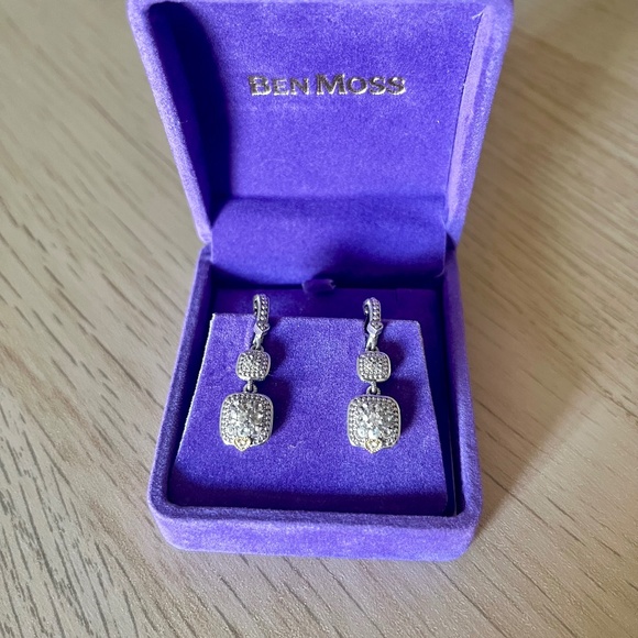 Judith Ripka Sterling Silver & 18k gold Drop Earrings - Picture 1 of 7